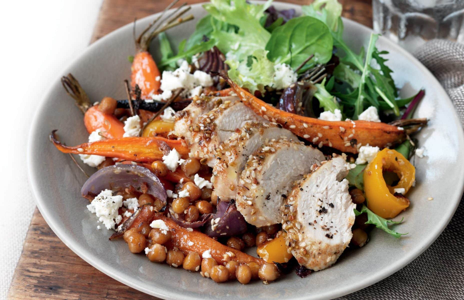 Dukkah chicken and vegetable bake