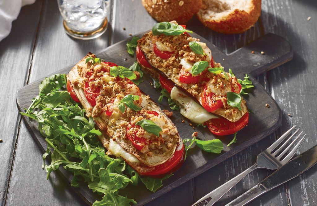Eggplant stack with mozzarella