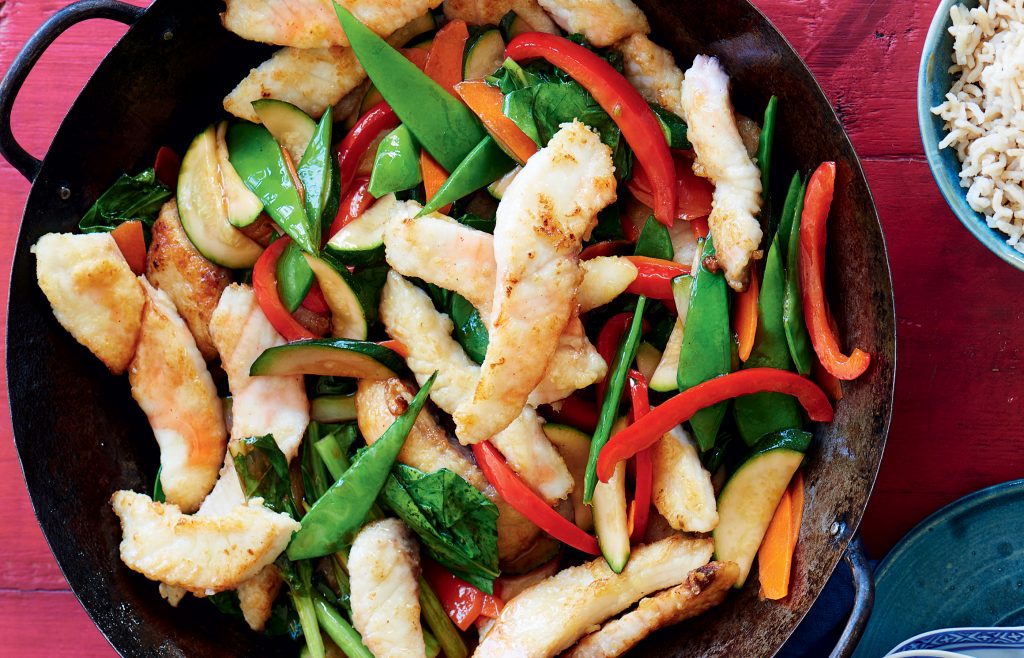 Fish and vege stir-fry