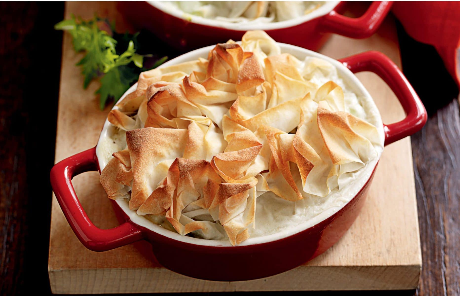 Fish pies with fennel and leek
