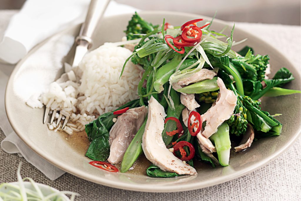 Ginger chicken with Asian greens Ginger chicken with Asian greens