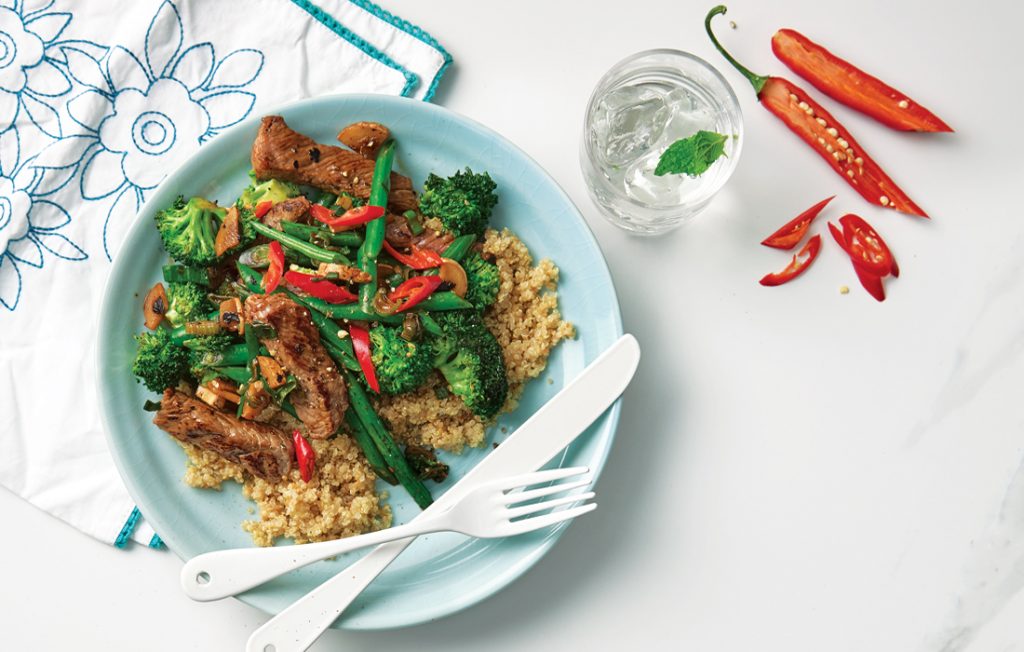 Ginger chilli beef with broccoli