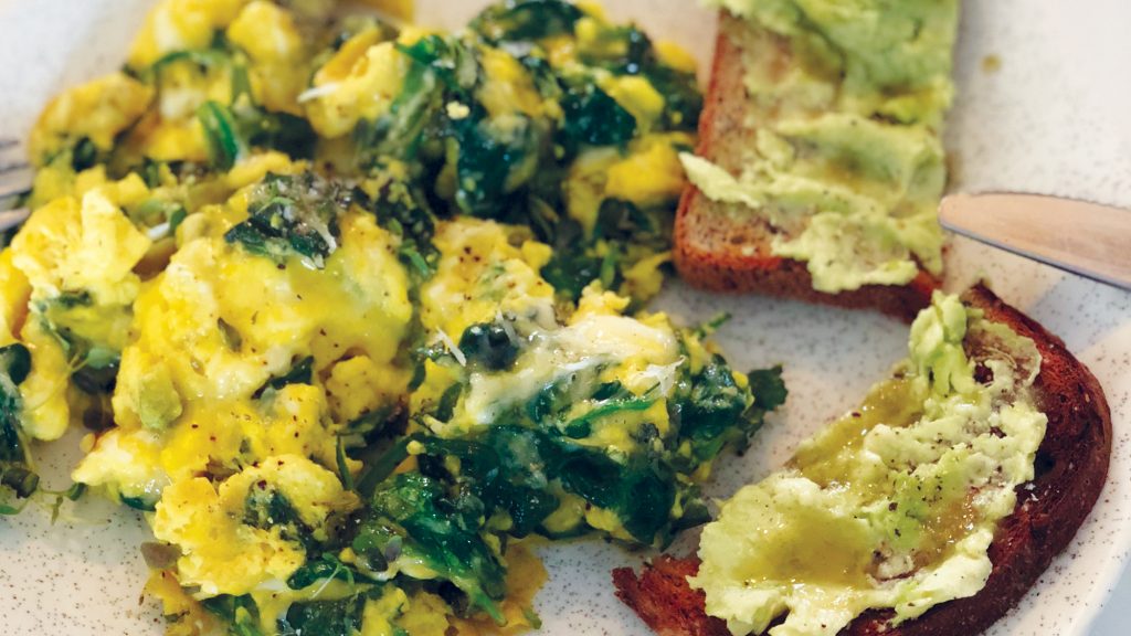 Green eggs with avocado Green eggs with avocado