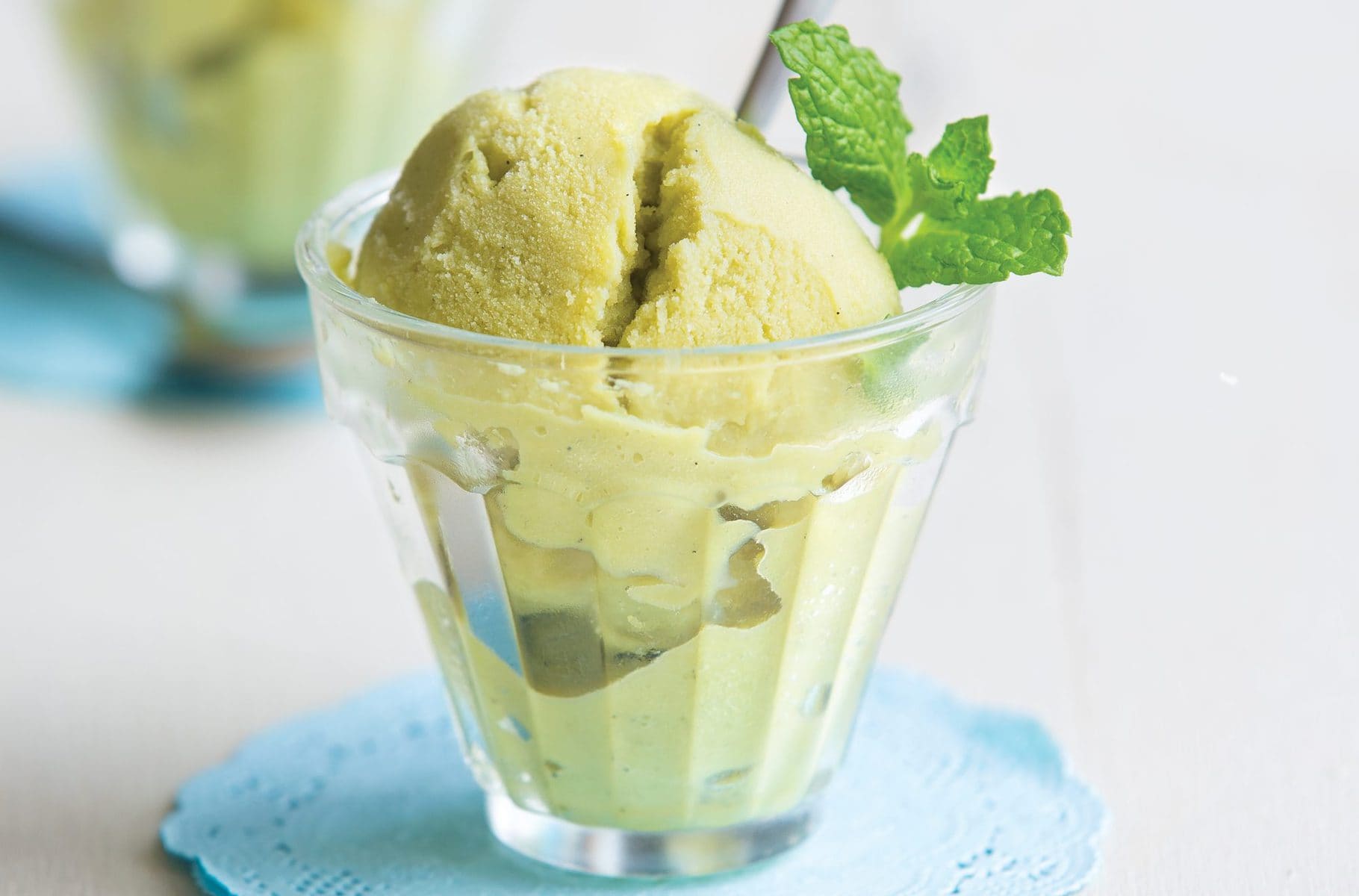 Green tea and vanilla ice cream