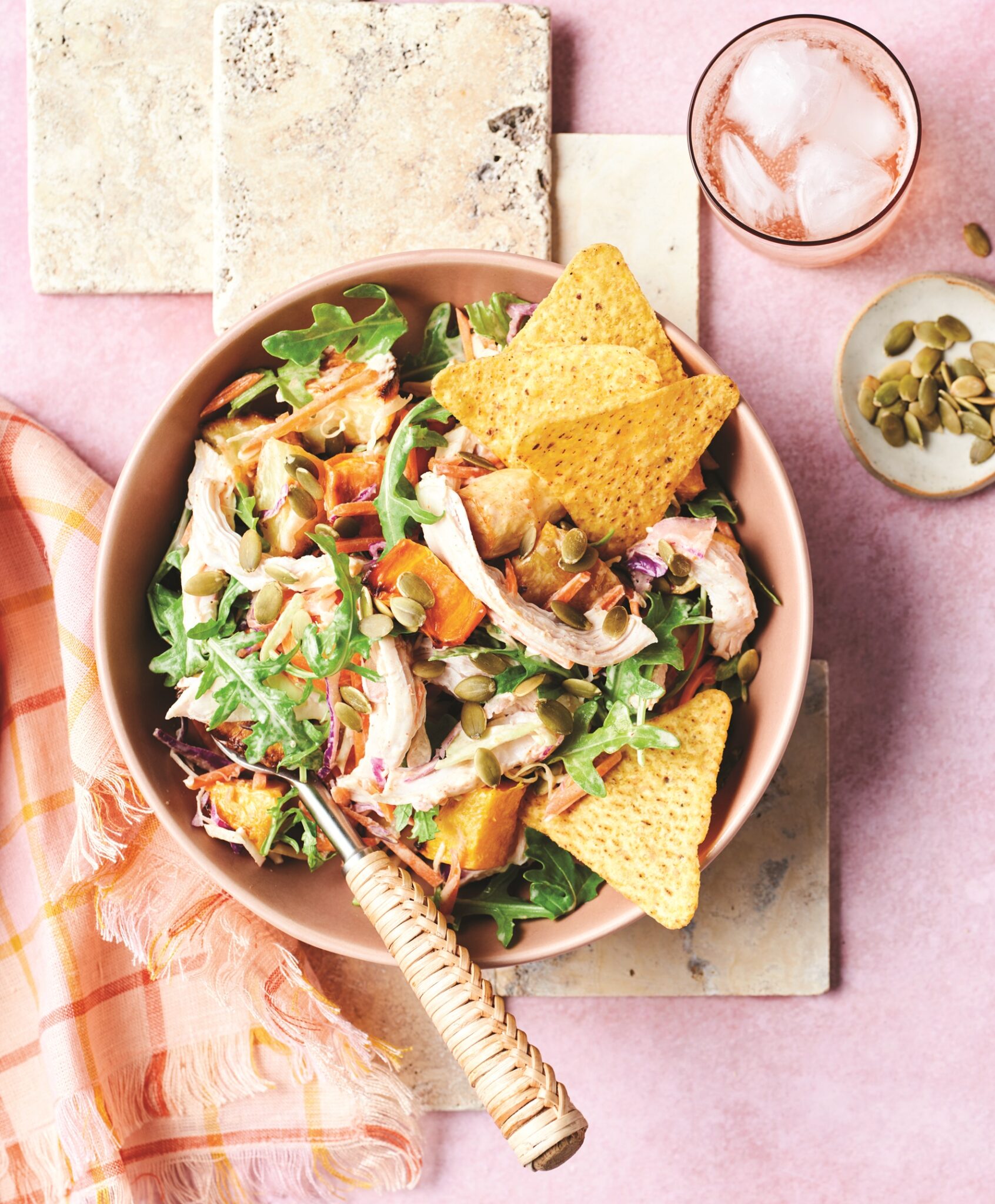 Mexican chicken and roast vegie salad
