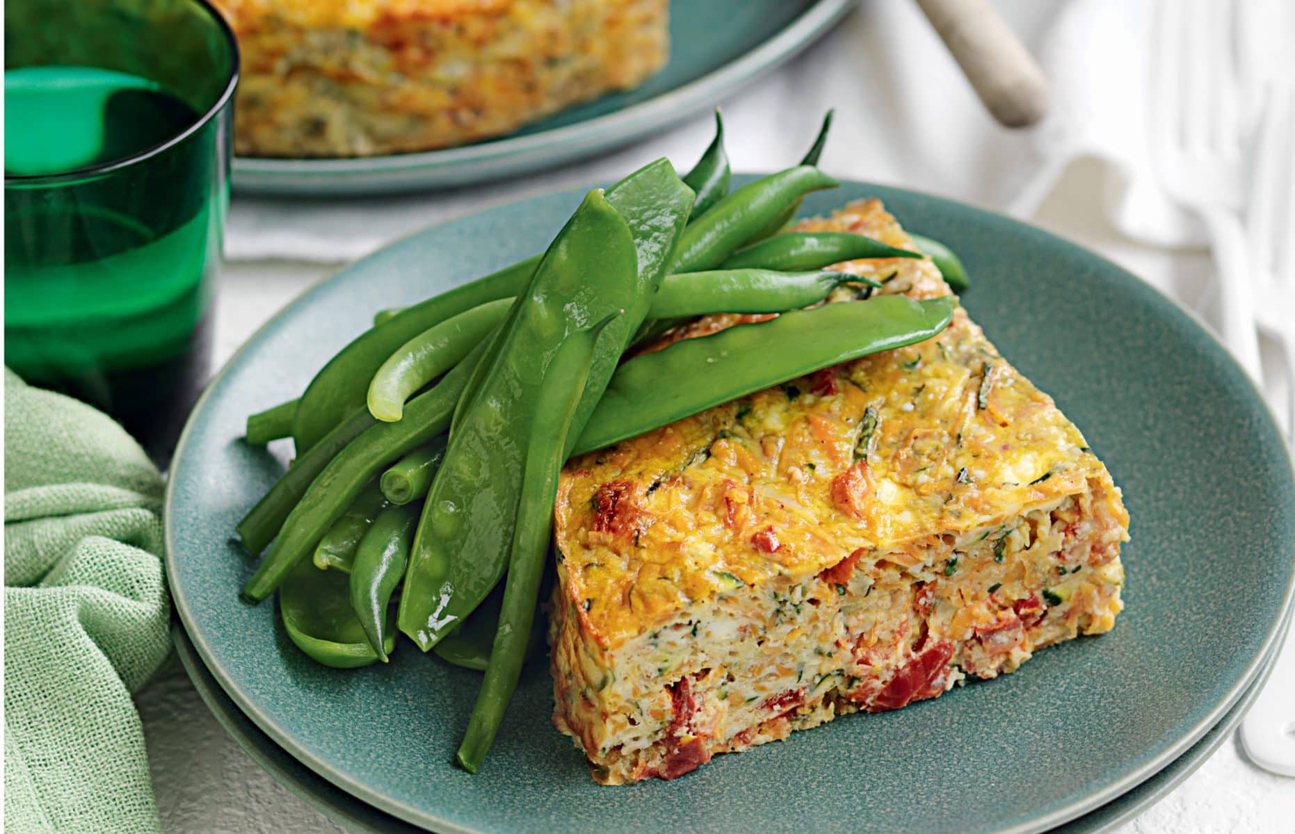 Kumara, courgette and herb frittata