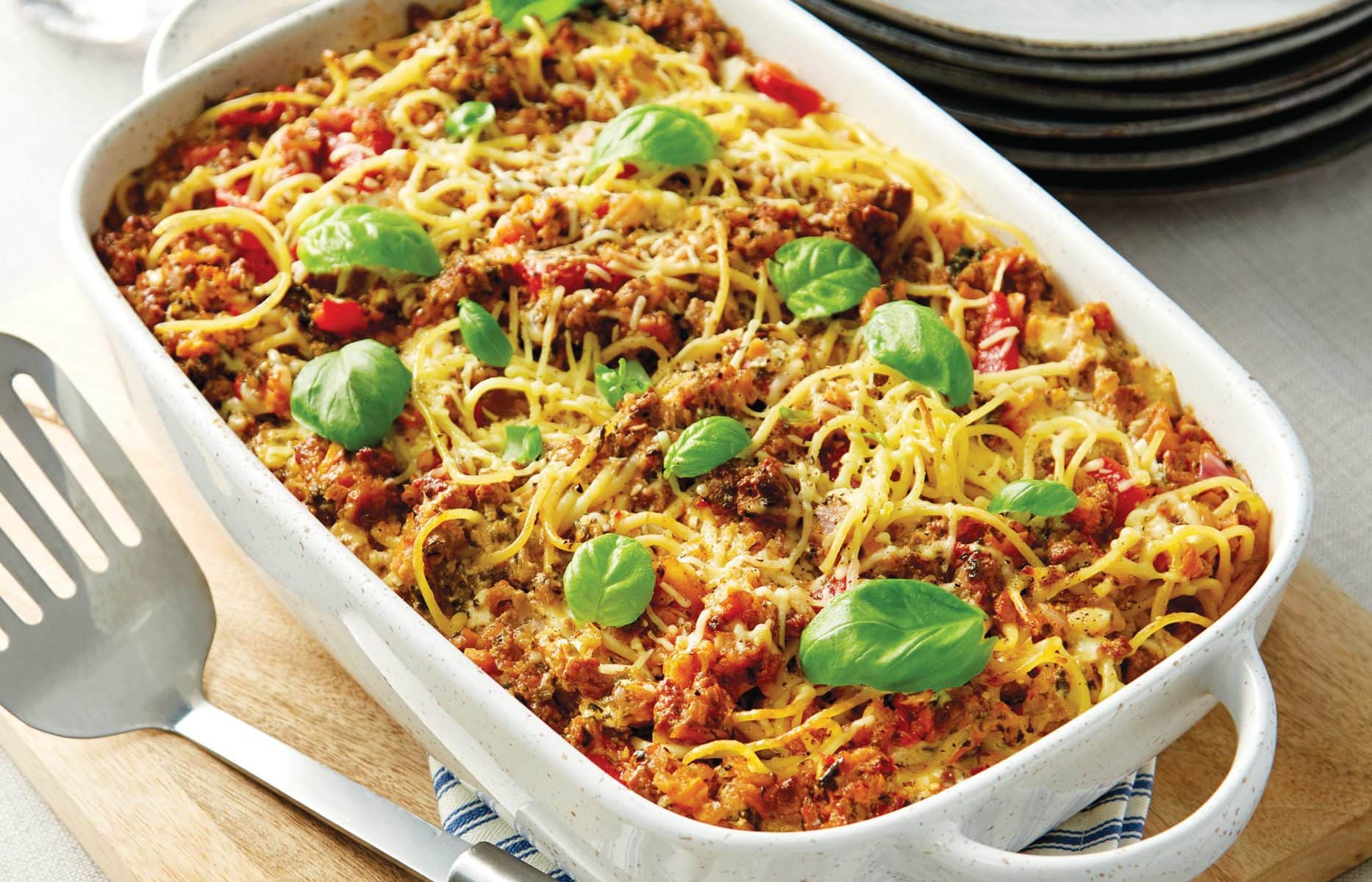 Mediterranean vegetarian spaghetti