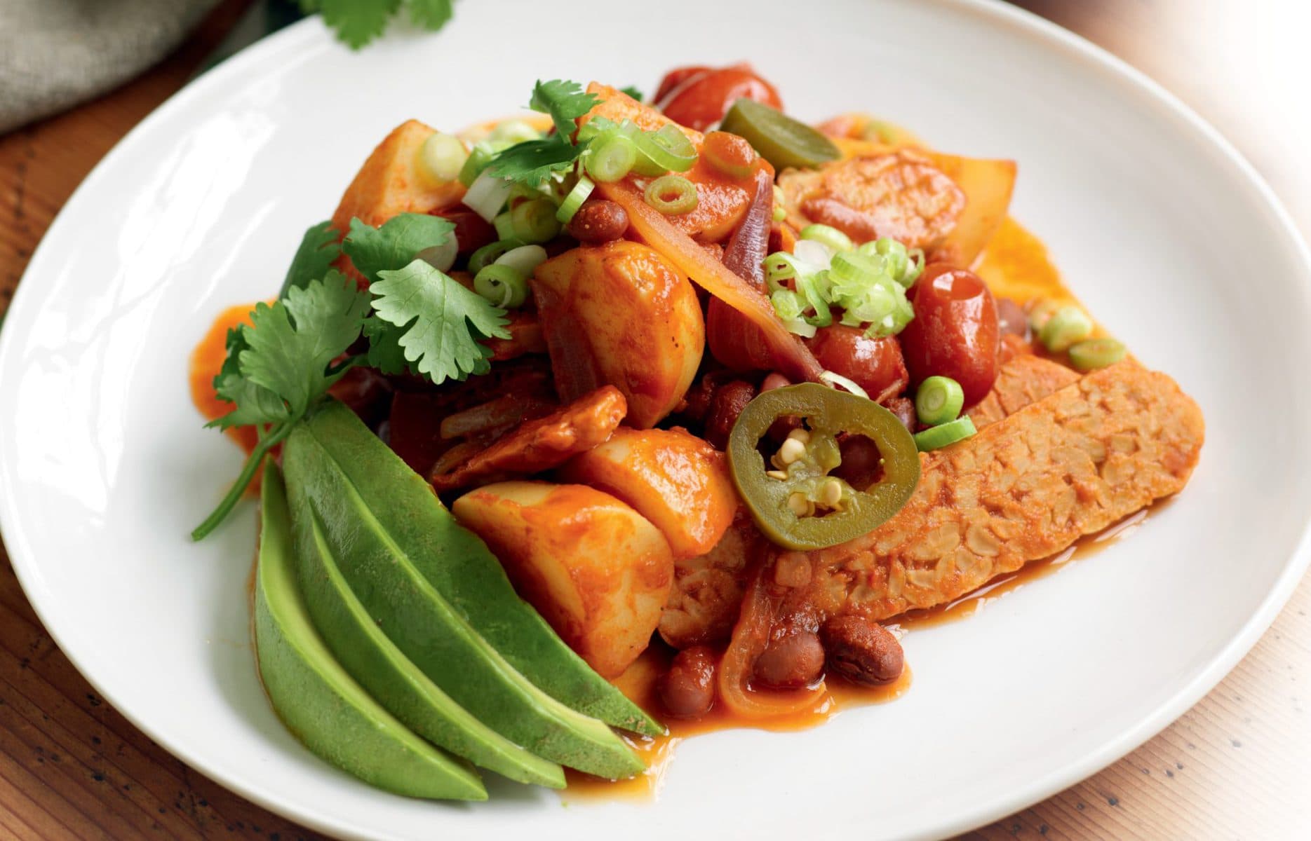 Mexican-style potato sauté with tempeh
