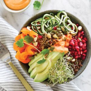 Nutty zucchini ‘noodle’ bowl