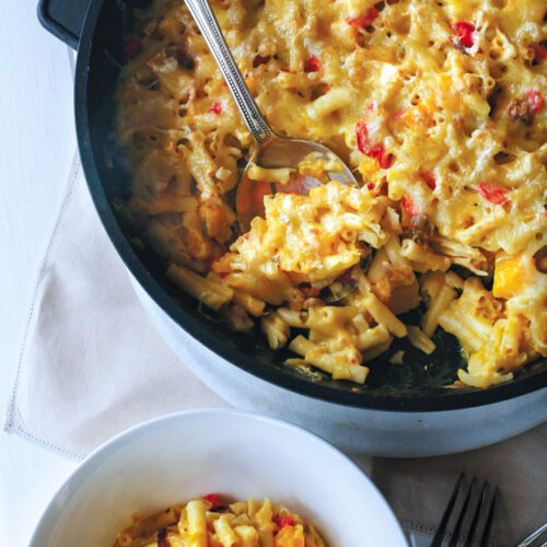 One-pan pumpkin pasta bake