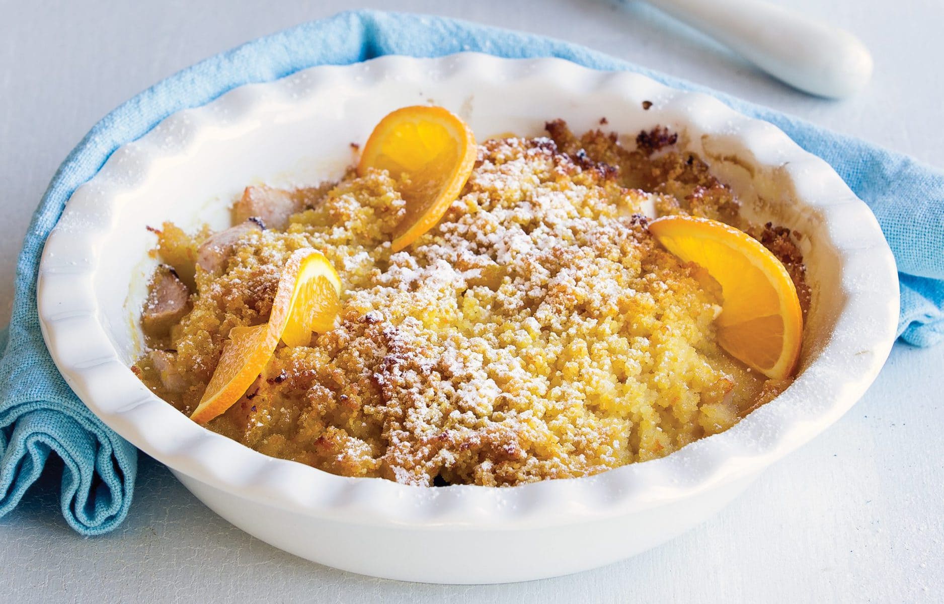 Orange and pear couscous crumble