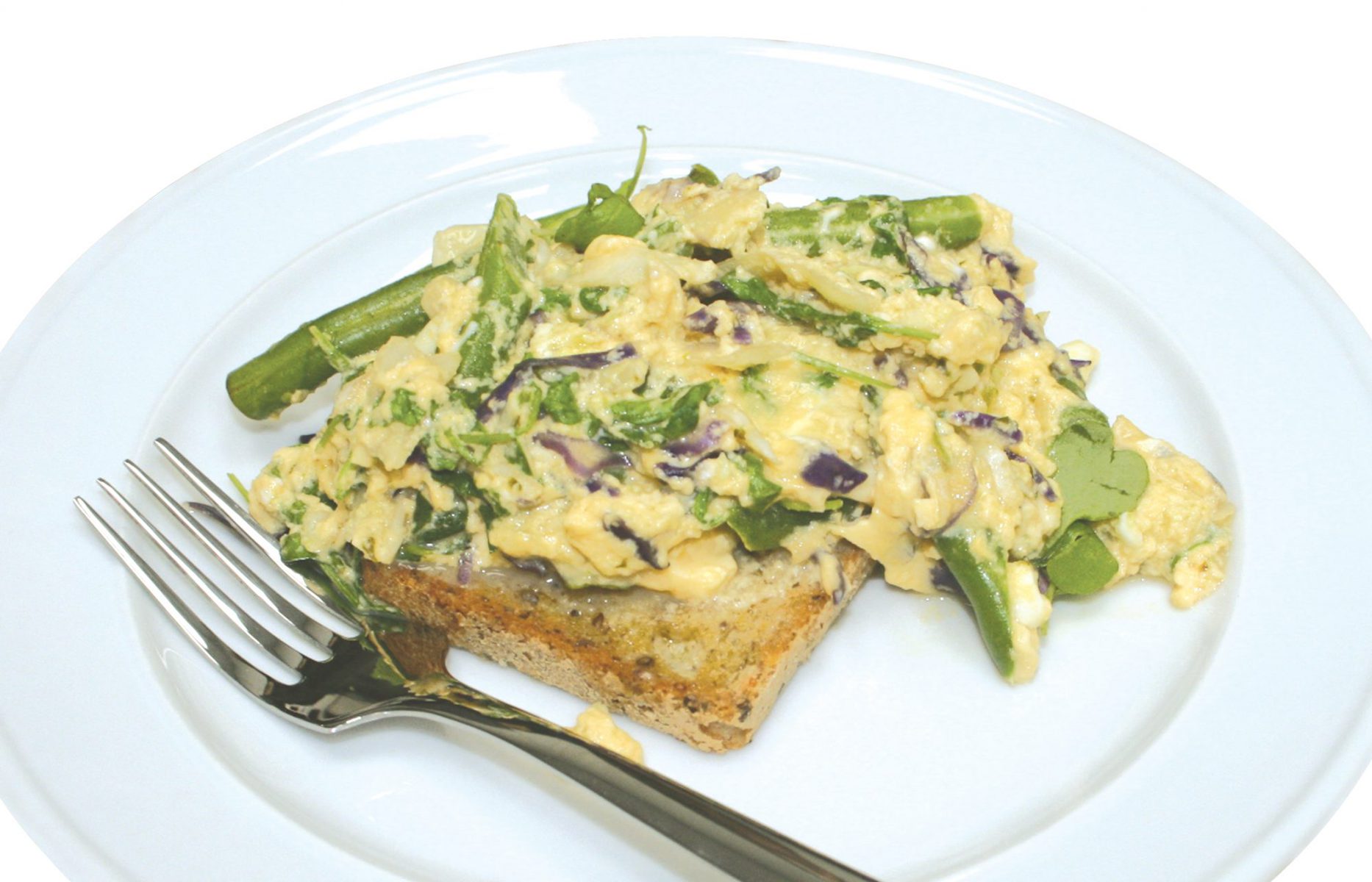 Pesto vege scramble