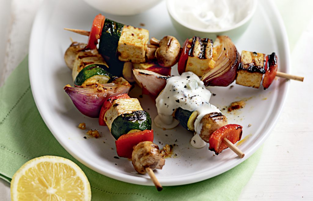 Piri piri tofu kebabs with couscous Piri piri tofu kebabs with couscous