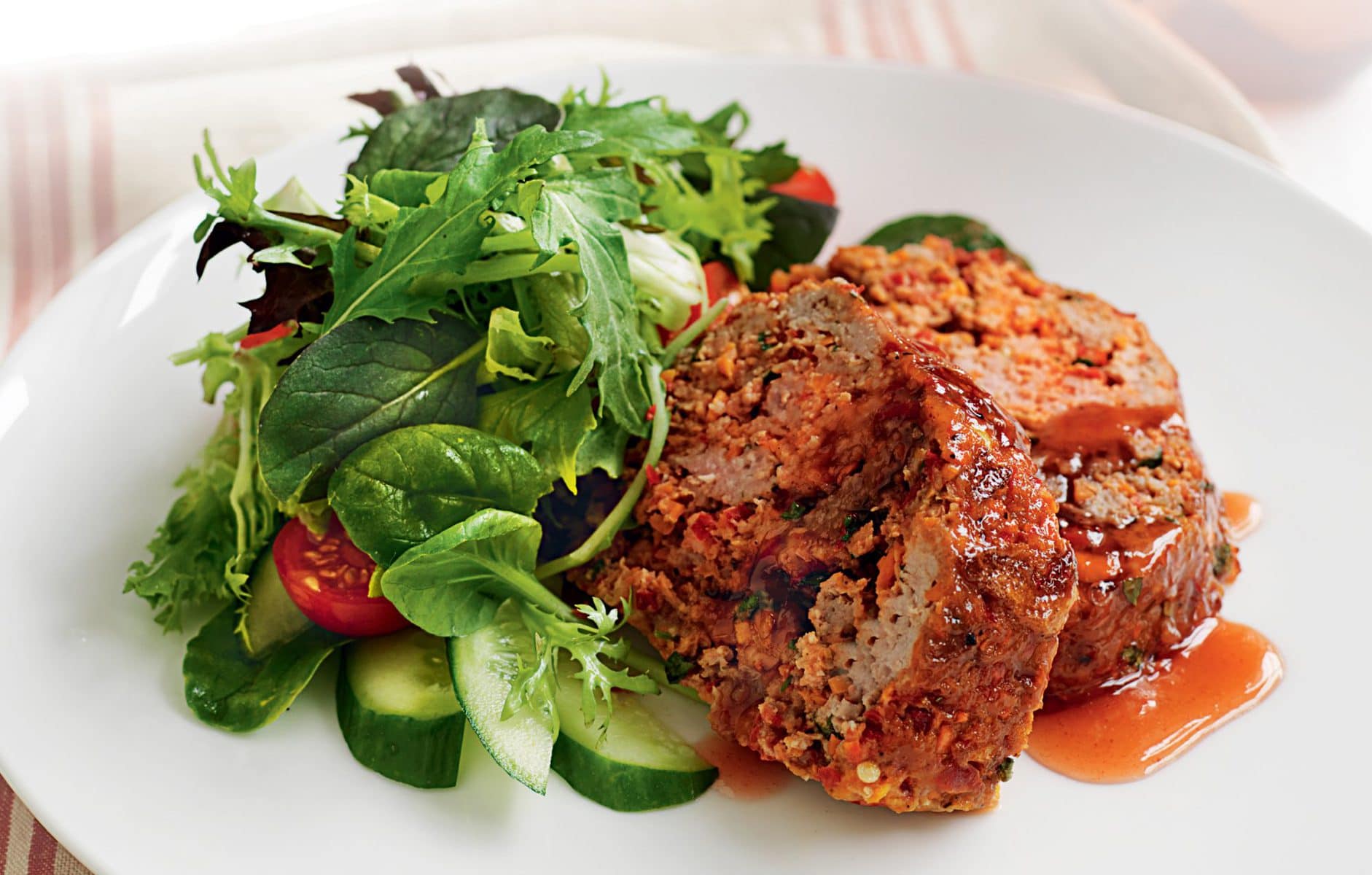 Plum-glazed meat loaf