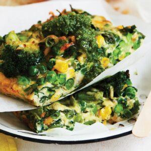 Quick vegie frittata with pesto