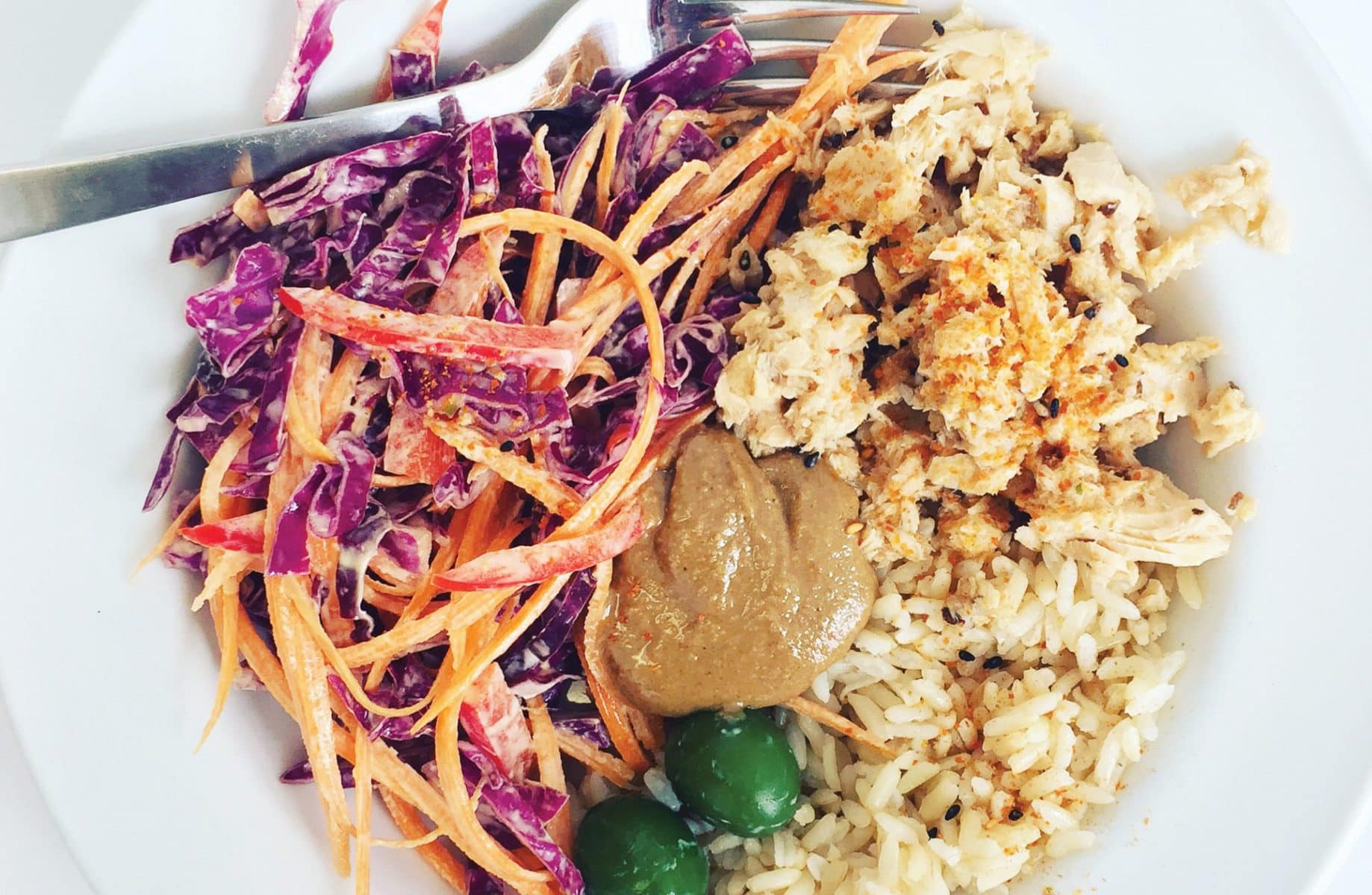 Rainbow tuna tahini bowl