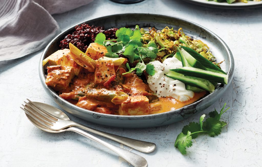 Rich tomato tofu curry