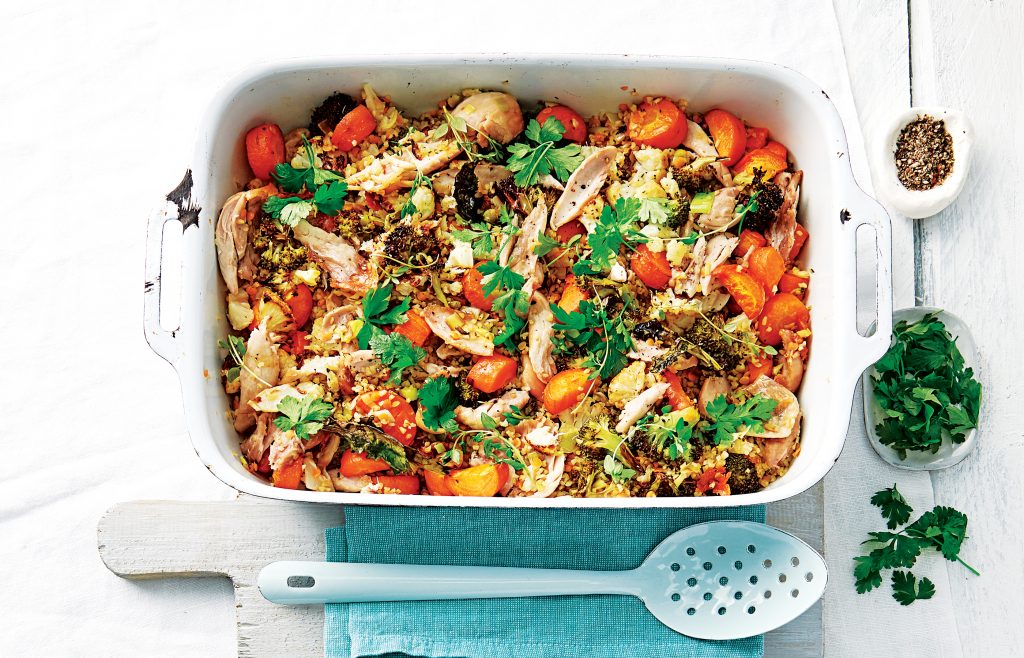 Roast chicken and vege freekeh pilaf Roast chicken and vege freekeh pilaf