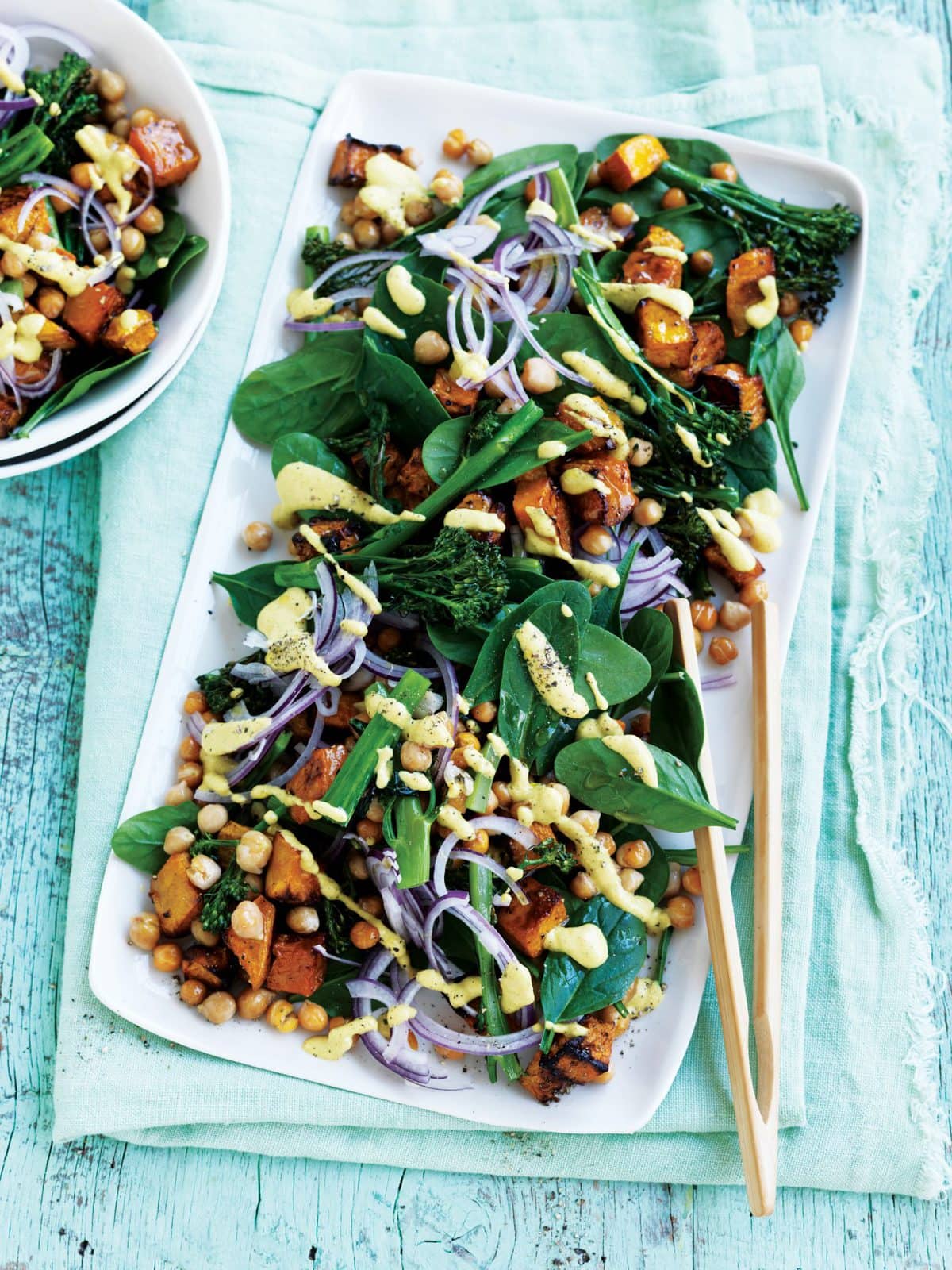 Roast vege salad with satay dressing