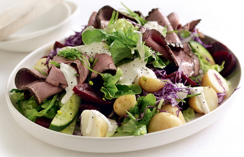 Roast beef, beetroot and potato salad Roast beef, beetroot and potato salad