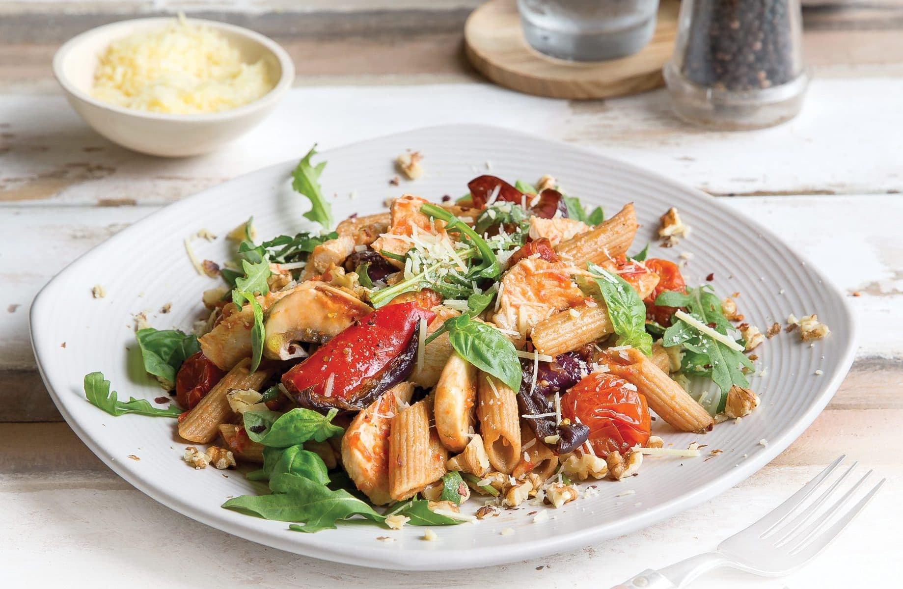 Roasted garlic tomato penne