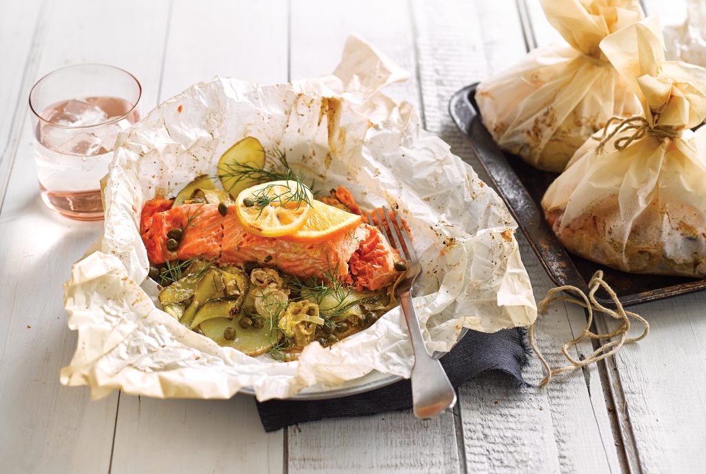 Salmon and potato parcels Salmon and potato parcels