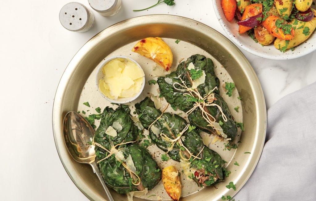 Silver beet dolmades