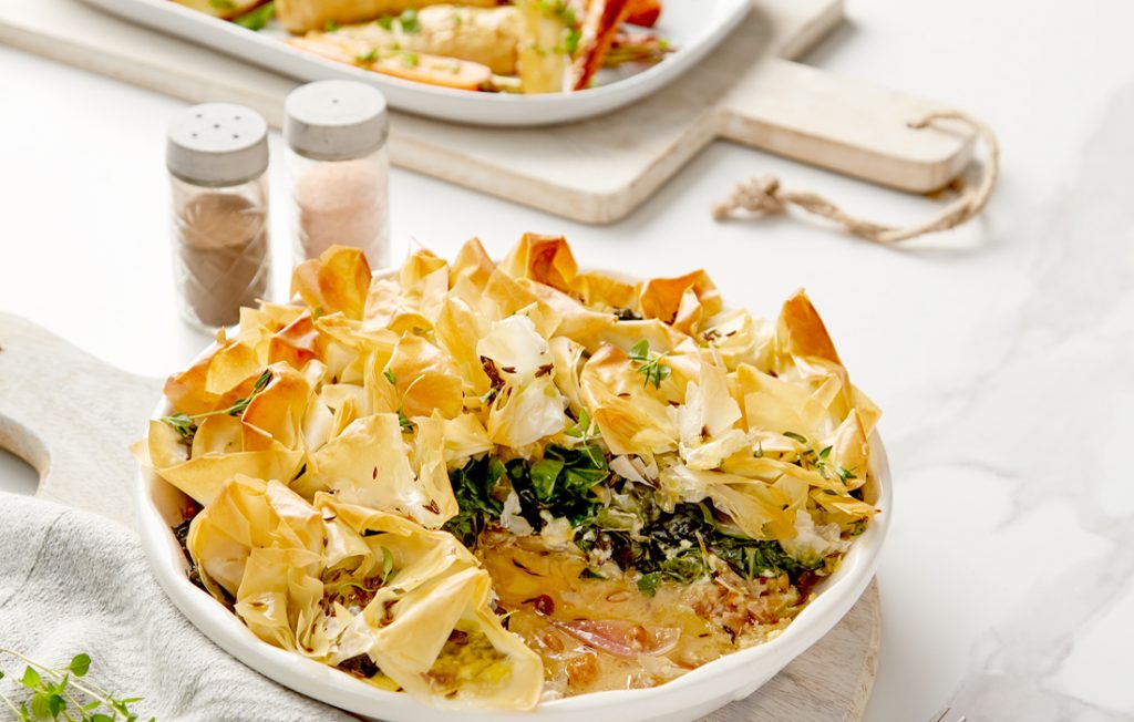 Silver beet filo pie Silver beet filo pie
