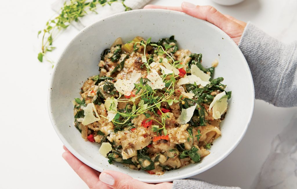Silver beet risotto