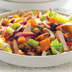 Smoked chicken, pumpkin and cranberry salad