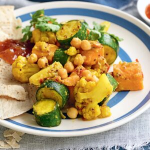 Spiced vegetables and chickpeas