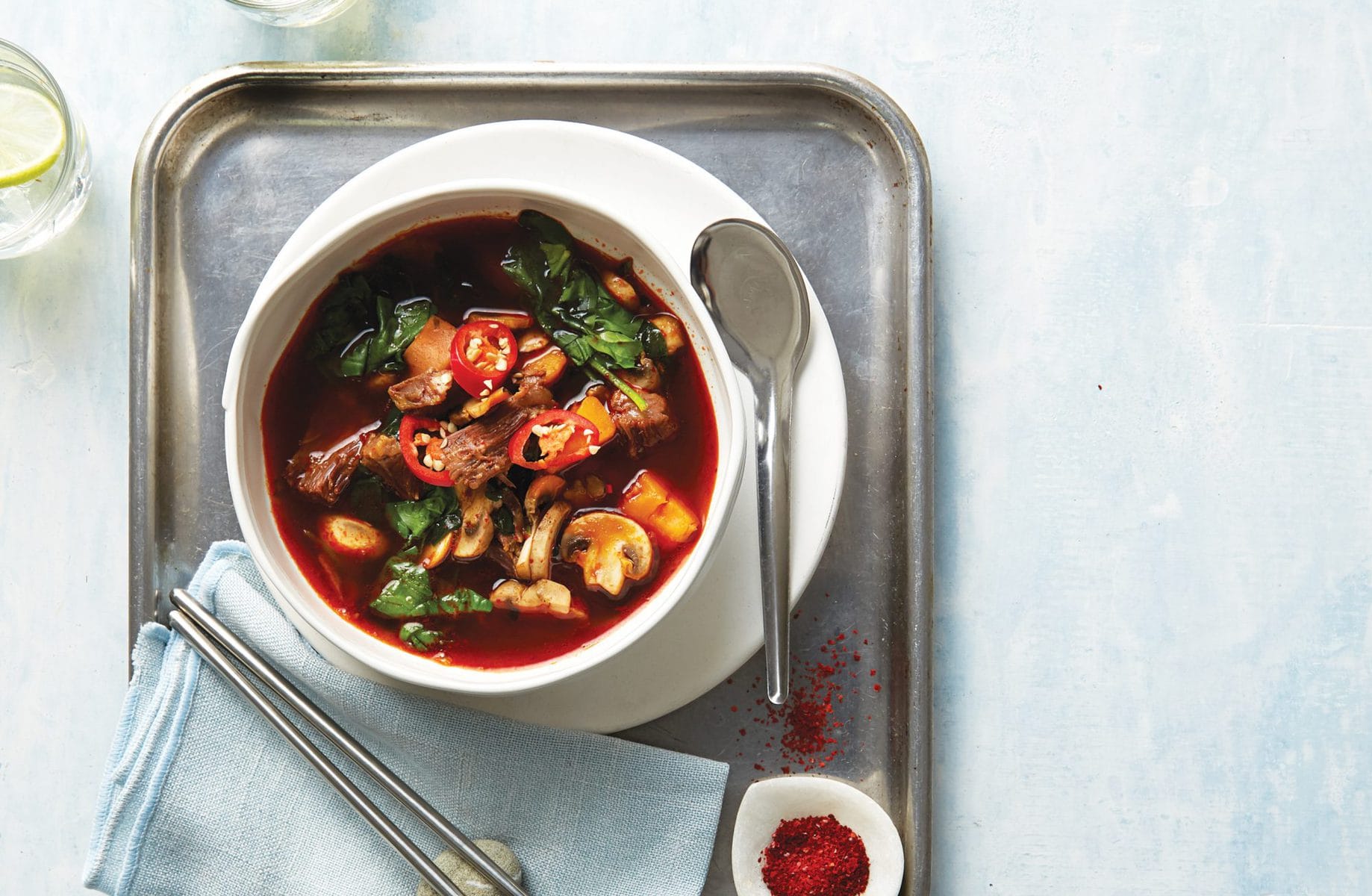 Spicy beef soup