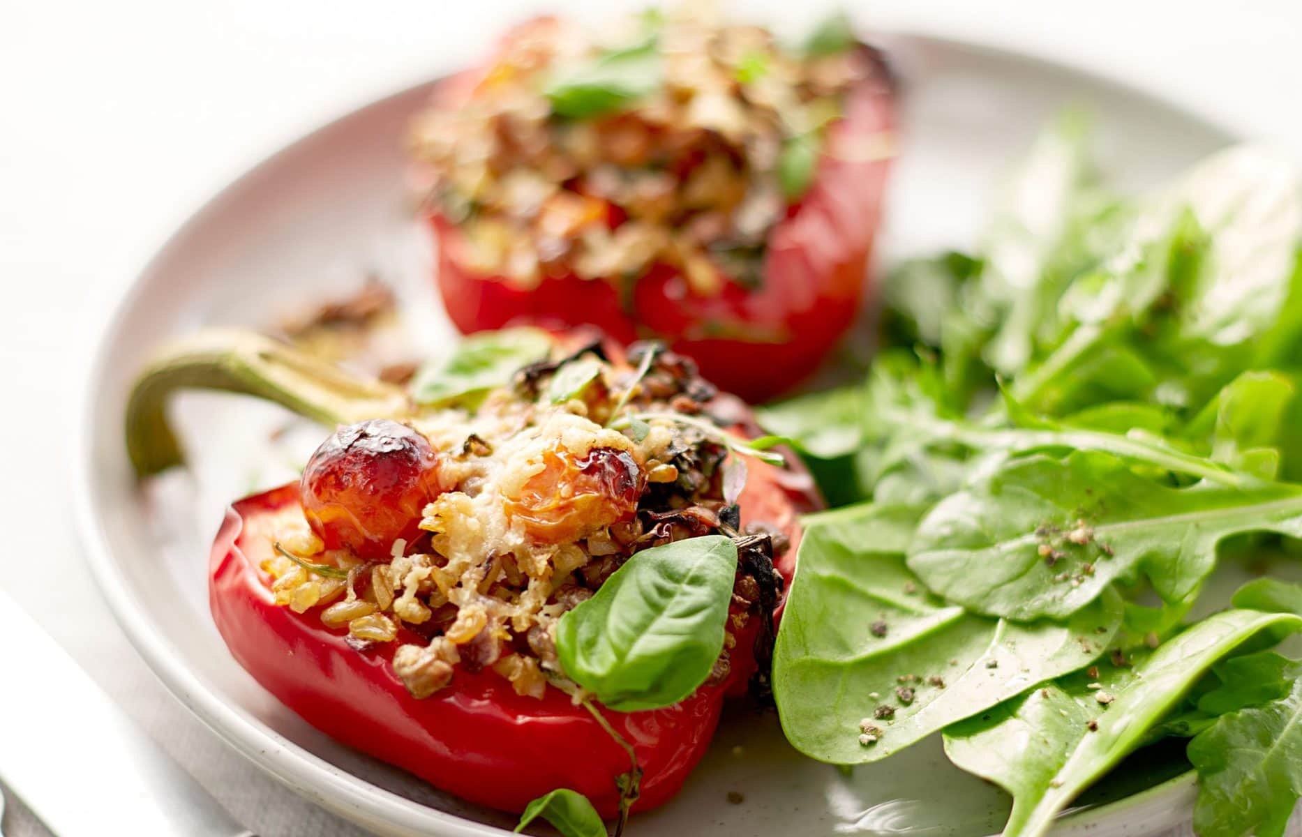 Stuffed spring capsicums