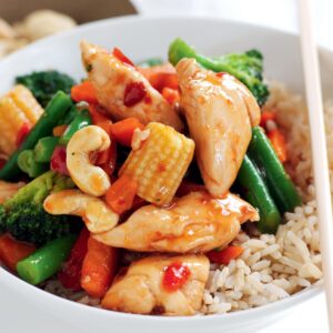 Sweet chilli chicken and cashew stir-fry