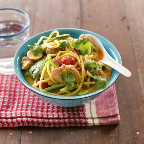Thai red noodle soup