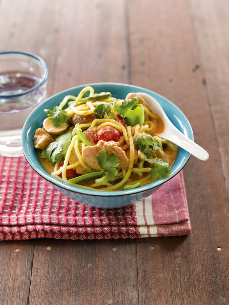 Thai red noodle soup