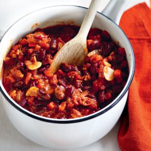 Tomato, capsicum and kidney bean braise