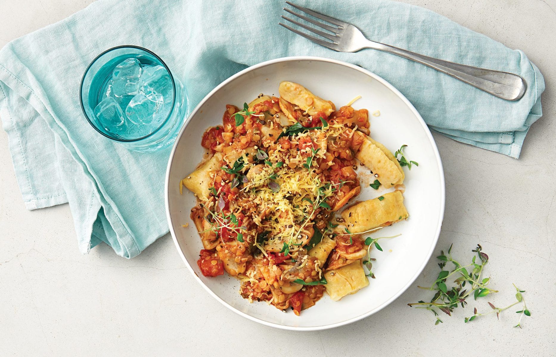 Vegie gnocchi with mushroom ragout