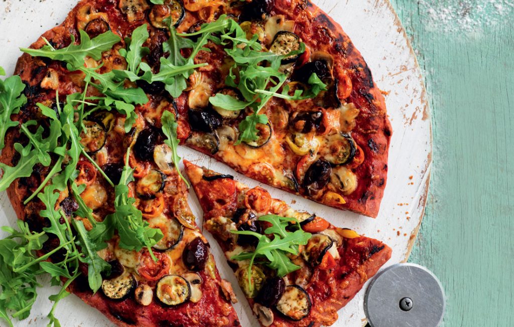 Healthy vegetarian pizza
