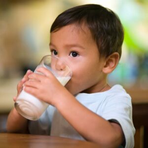 High vitamin D and lower BMI for whole-fat milk drinking kids