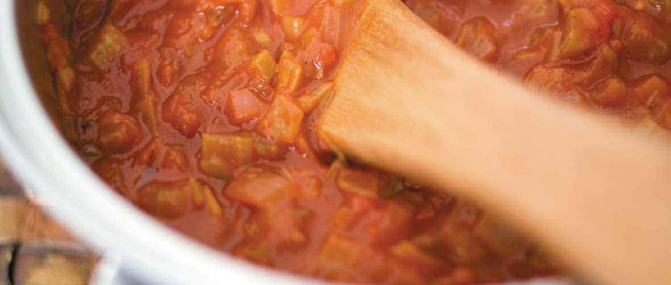 1 recipe = 4 dinners: Tomato and vegetable sauce