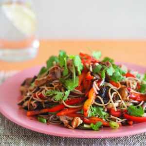 Asian-style warm mushroom salad