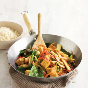 Asian vegetable stir-fry with ponzu sauce