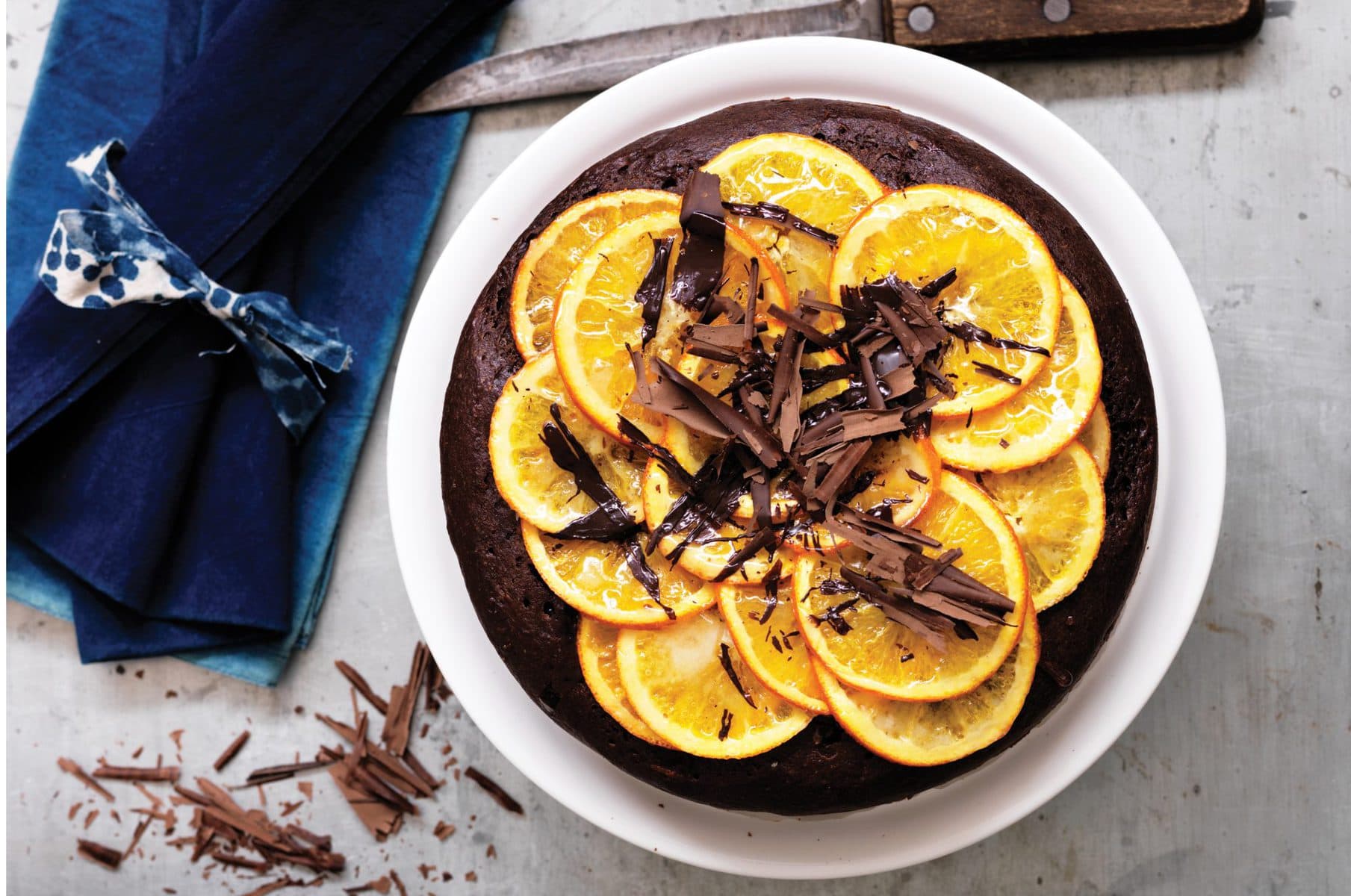 Baked ricotta, chocolate and orange cake