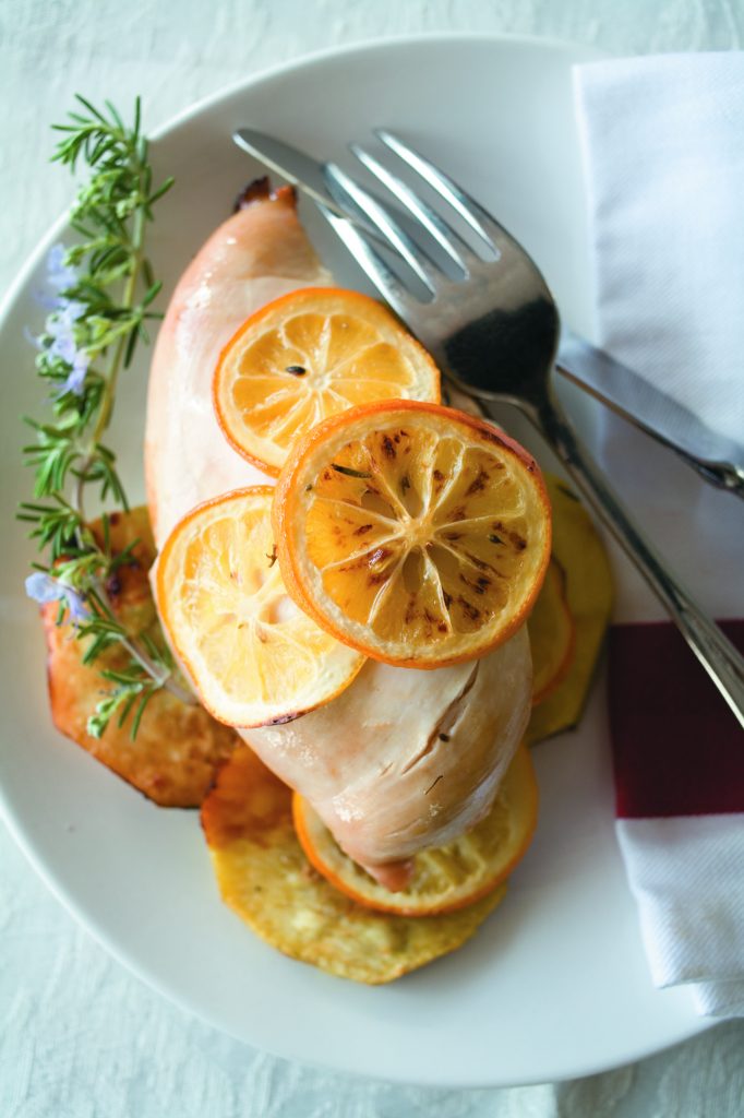Baked chicken with lemon and kumara Baked chicken with lemon and kumara
