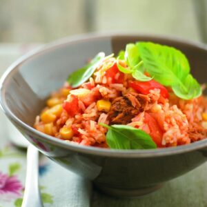 Baked tomato rice with tuna