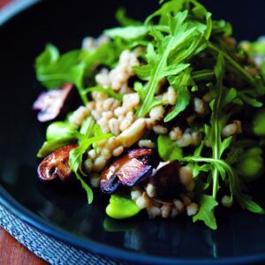 Barley and mushroom salad