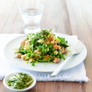 Bean, pea and lemon risotto