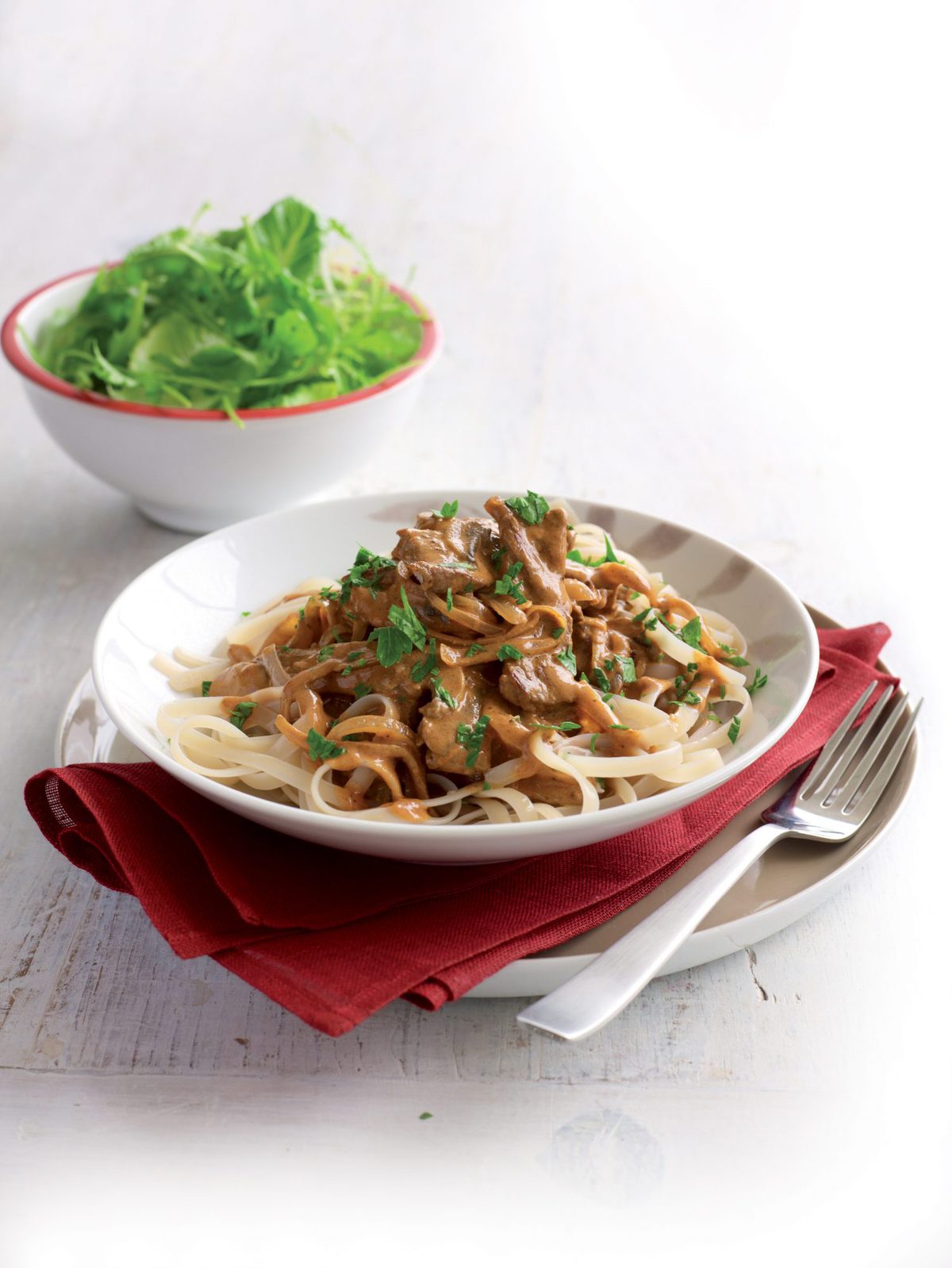 Beef and mushroom stroganoff