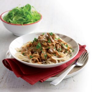 Beef and mushroom stroganoff